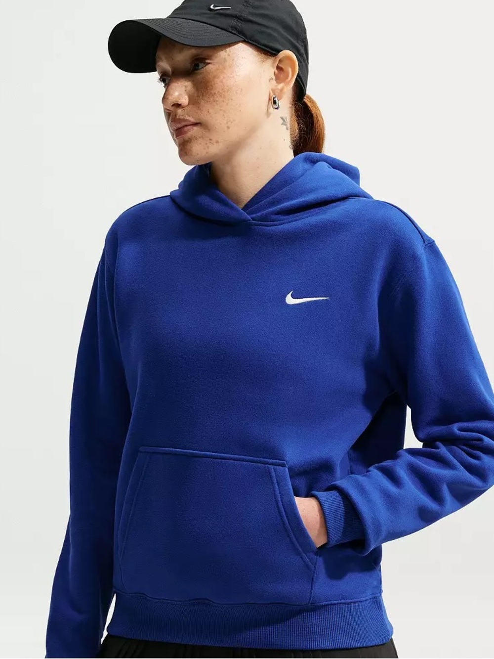 Nike Royal Blue Women's Fleece Pullover Hoodie Size XL